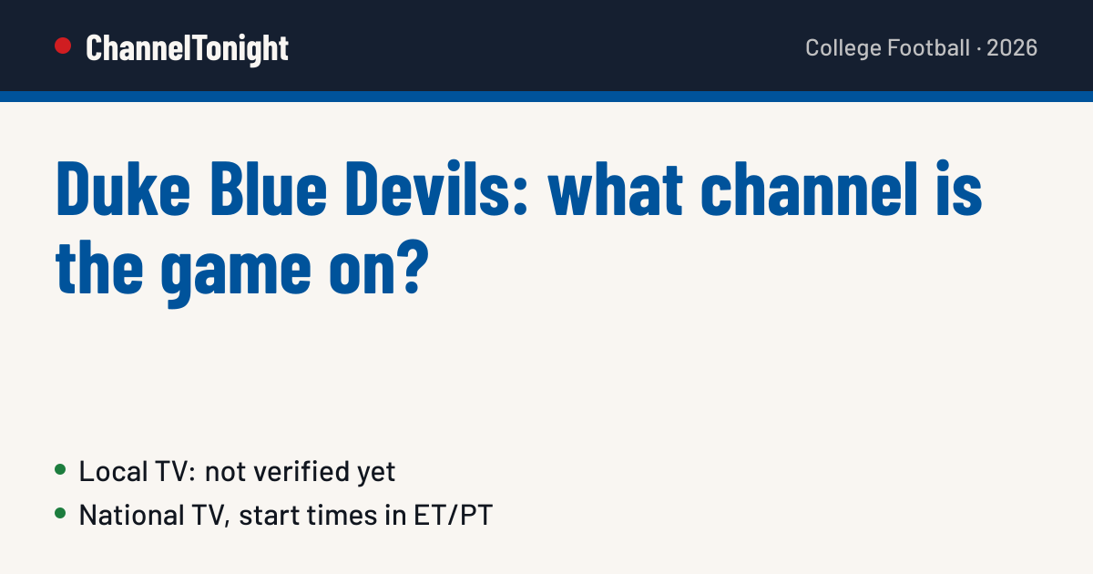 Duke Blue Devils football game today: TV channel & time