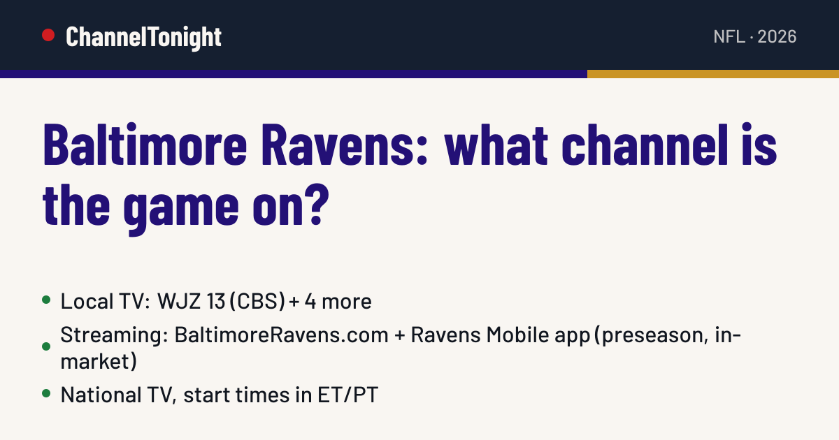 Baltimore Ravens game today: TV channel & time