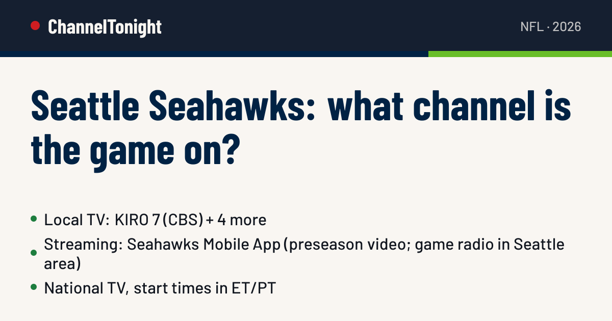 Seattle Seahawks game today: TV channel & time