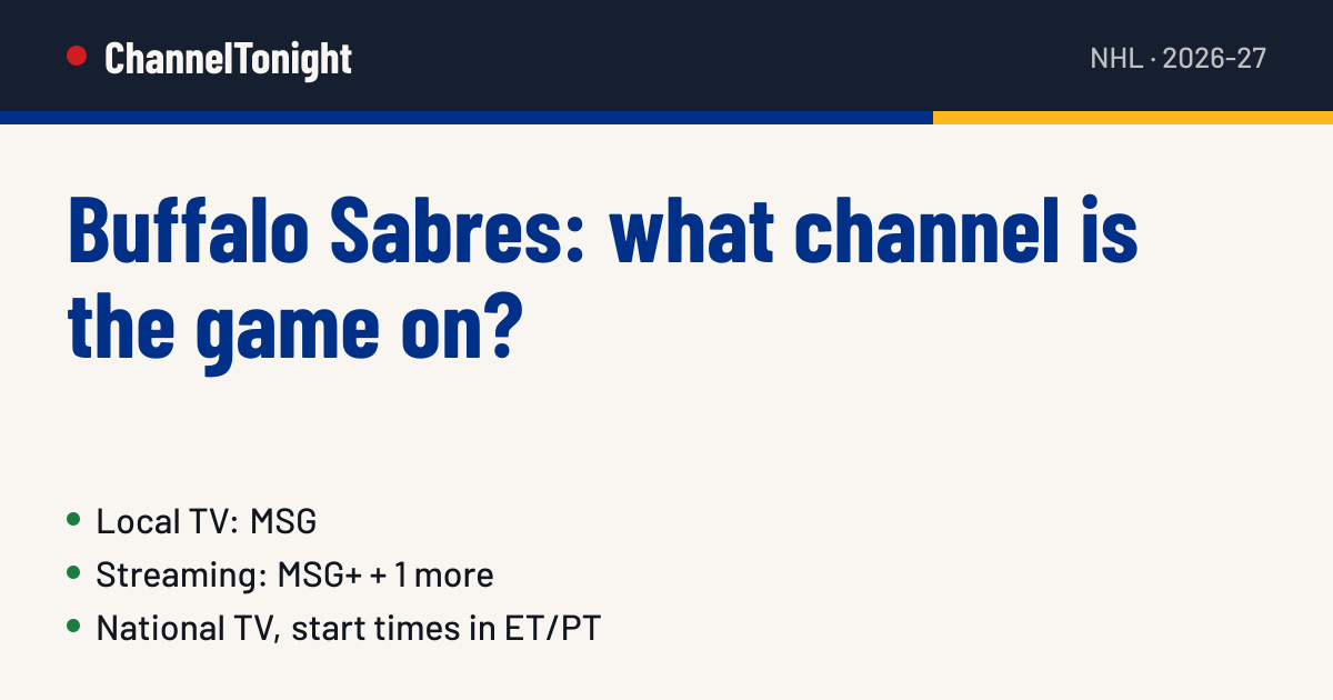 Buffalo Sabres game today: TV channel & time | ChannelTonight
