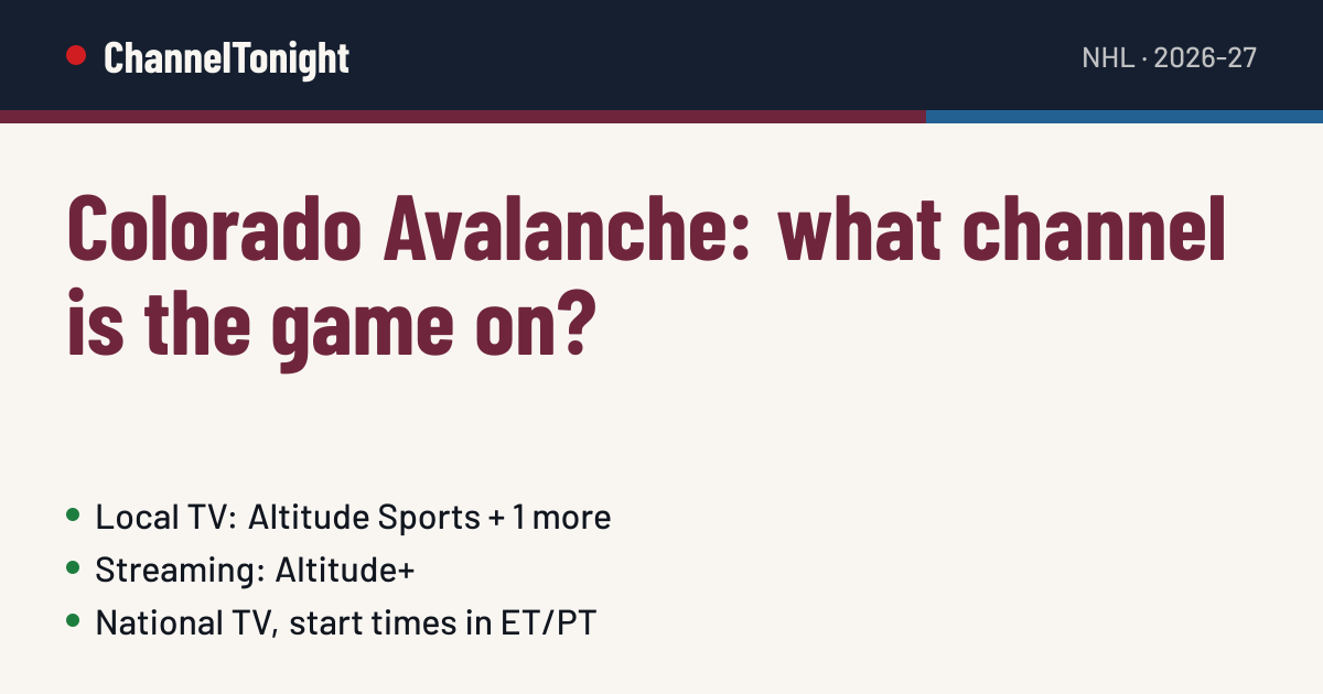 Colorado Avalanche game today: TV channel & time